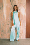 Satin Halter Jumpsuit