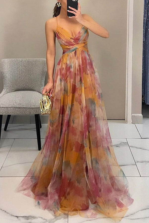 Isolde Painted Floral Gown