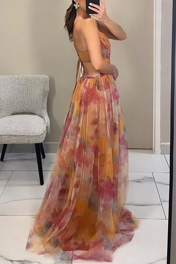 Isolde Painted Floral Gown