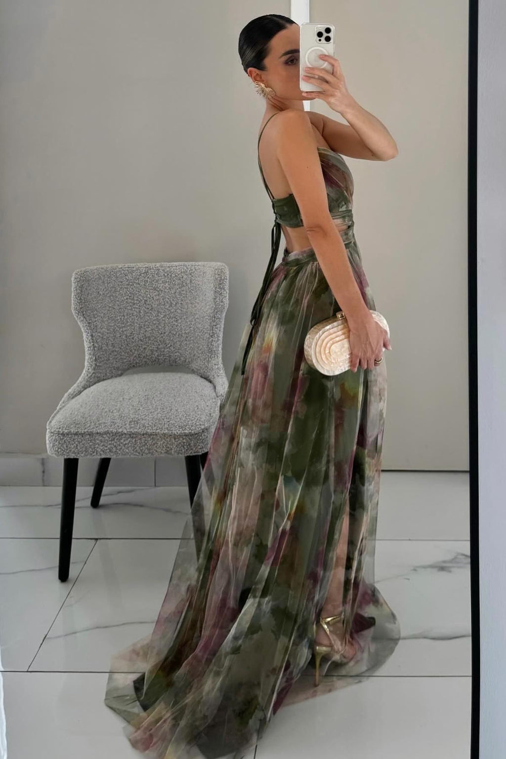 Isolde Painted Floral Gown