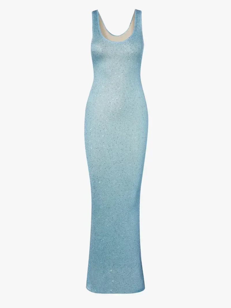 Ana Dress - Baia Blue Sequin