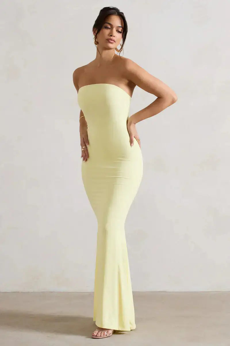 Lemon Luxe Bandeau Dress