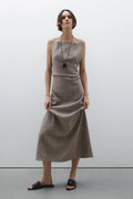 Linen-Blend Flowing Maxi Dress